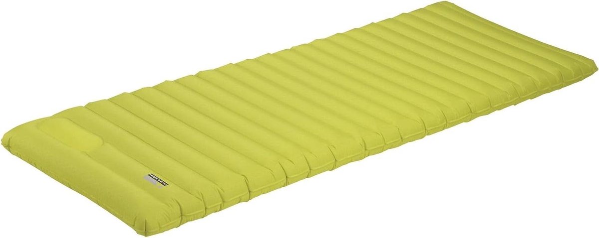 Luchtmatras - Kampeermatras Slaapmat - Kamperen en Reizen - Geïntegreerde Voetpomp - Queen 10 cm dik - Geel