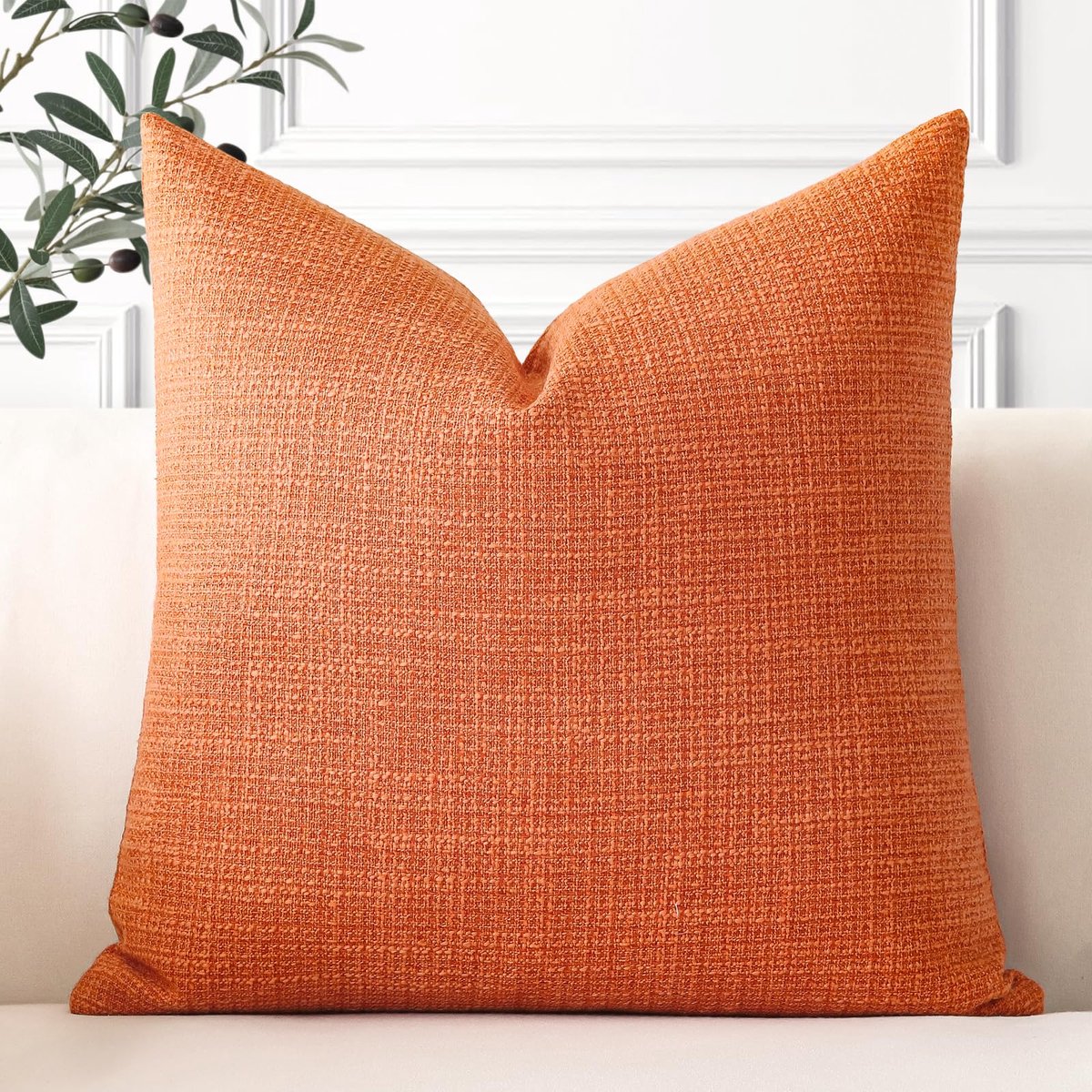 Kussenhoezen Set van 1 Eenkleurig 45x45 cm Leinen voor Binnen en Buiten