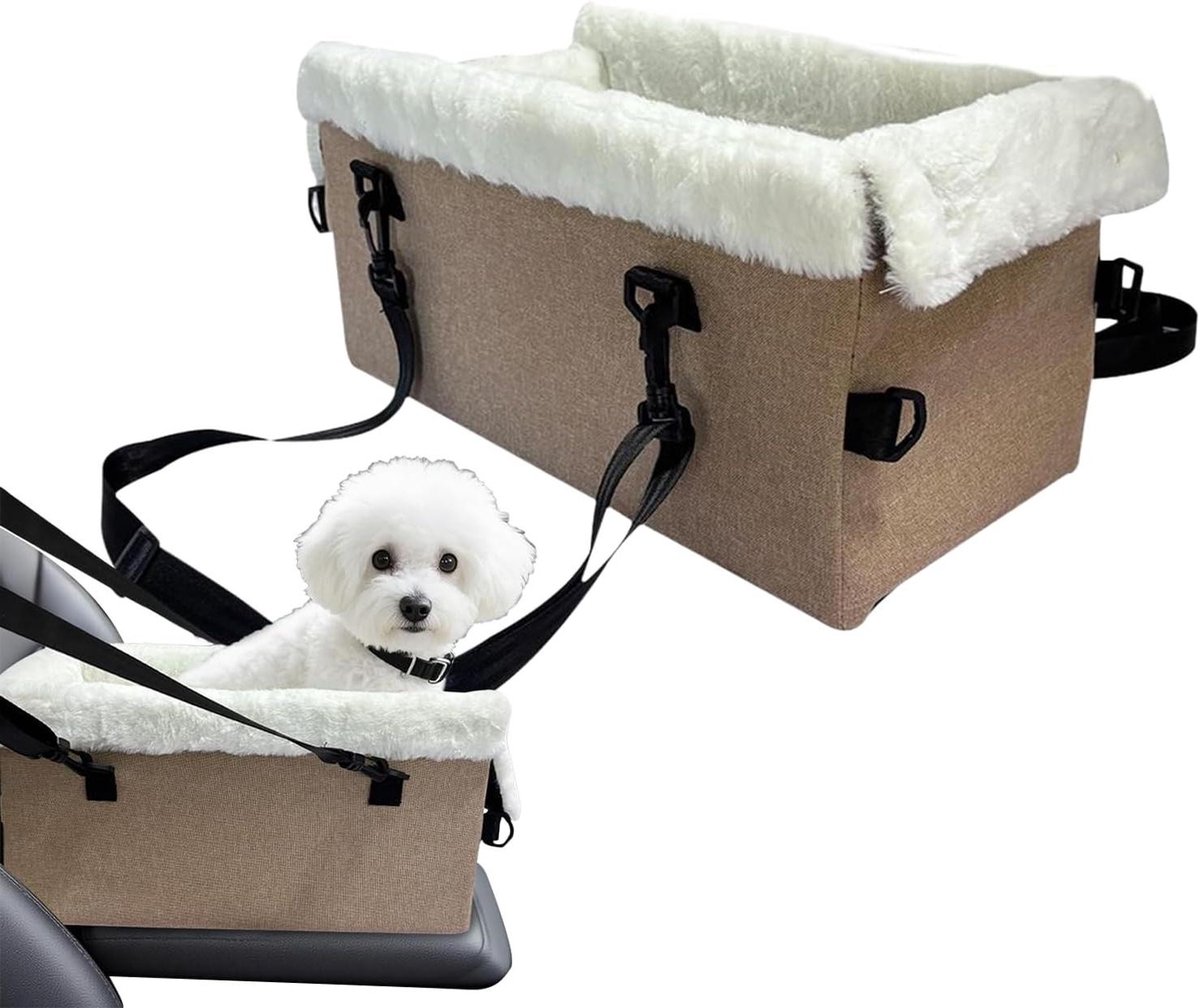 Hondenautostoel Middenconsole - Draagbare Honden Zitting - Veilig Reizen - Praktische Dierenobservatie - 46 x 26 x 22 cm - Grijs