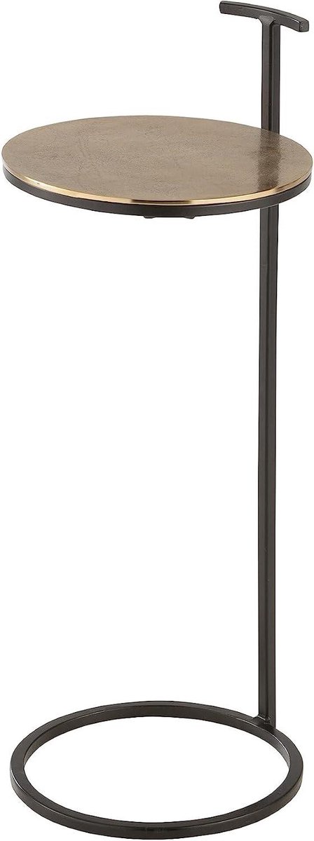 Uitschuiftafel Toni - Bijzettafel Tafel - Decoratief gebruik - Uitschuifbaar ontwerp - 655 cm - Goud/Zwart