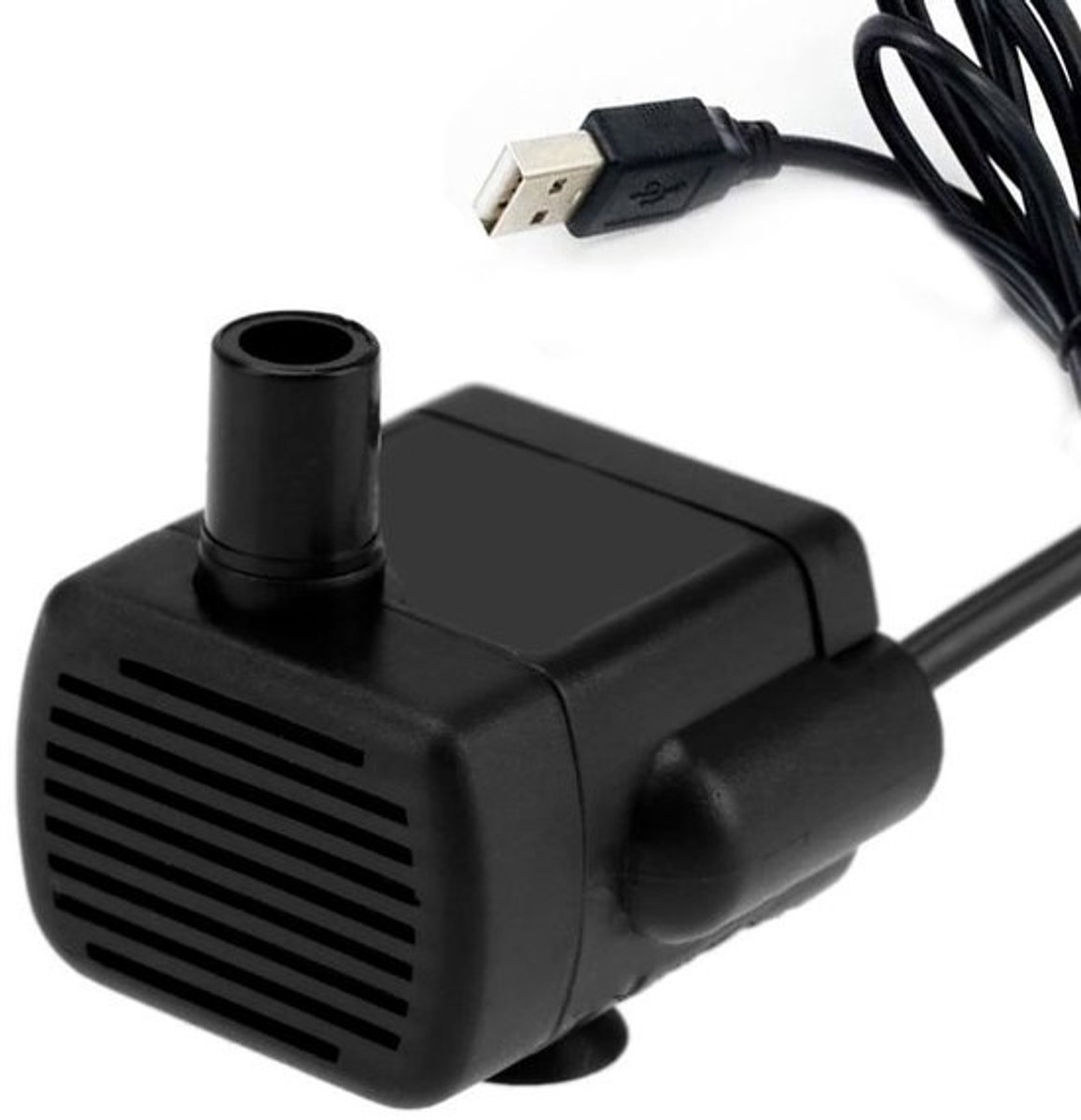 Mini-aquariumpomp - USB-waterpomp klein - 200L/H dompelpomp - Zwart - Fonteinpomp voor aquarium en vijver - Ideaal voor tuin en decoratie