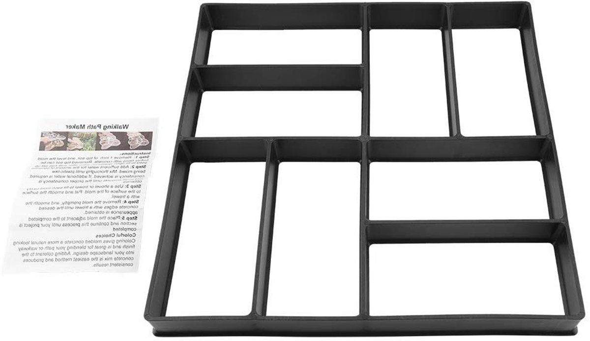 Bestrating Mal - Betonmal Stapsteen - Tuinpad Aanleggen - Herbruikbaar Geometrisch - 40x40x4 cm - Zwart