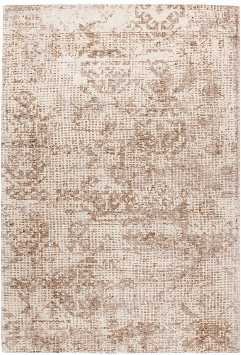 Padiro laagpolig vloerkleed 120 x 170 cm - beige / crème - vintage patroon - geschikt voor vloerverwarming - van viscose