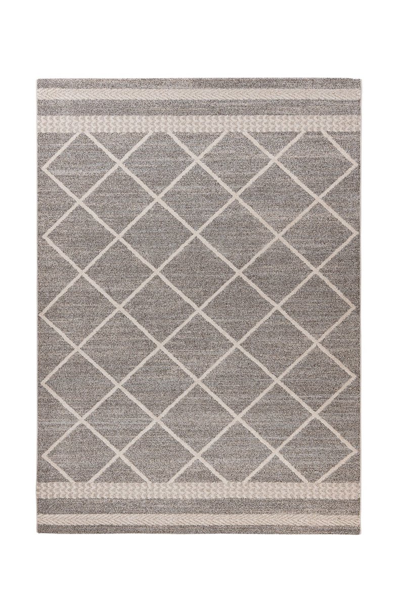 Padiro laagpolig vloerkleed 120 x 170 cm - bruin / beige - vintage patroon - geschikt voor vloerverwarming - van polypropyleen