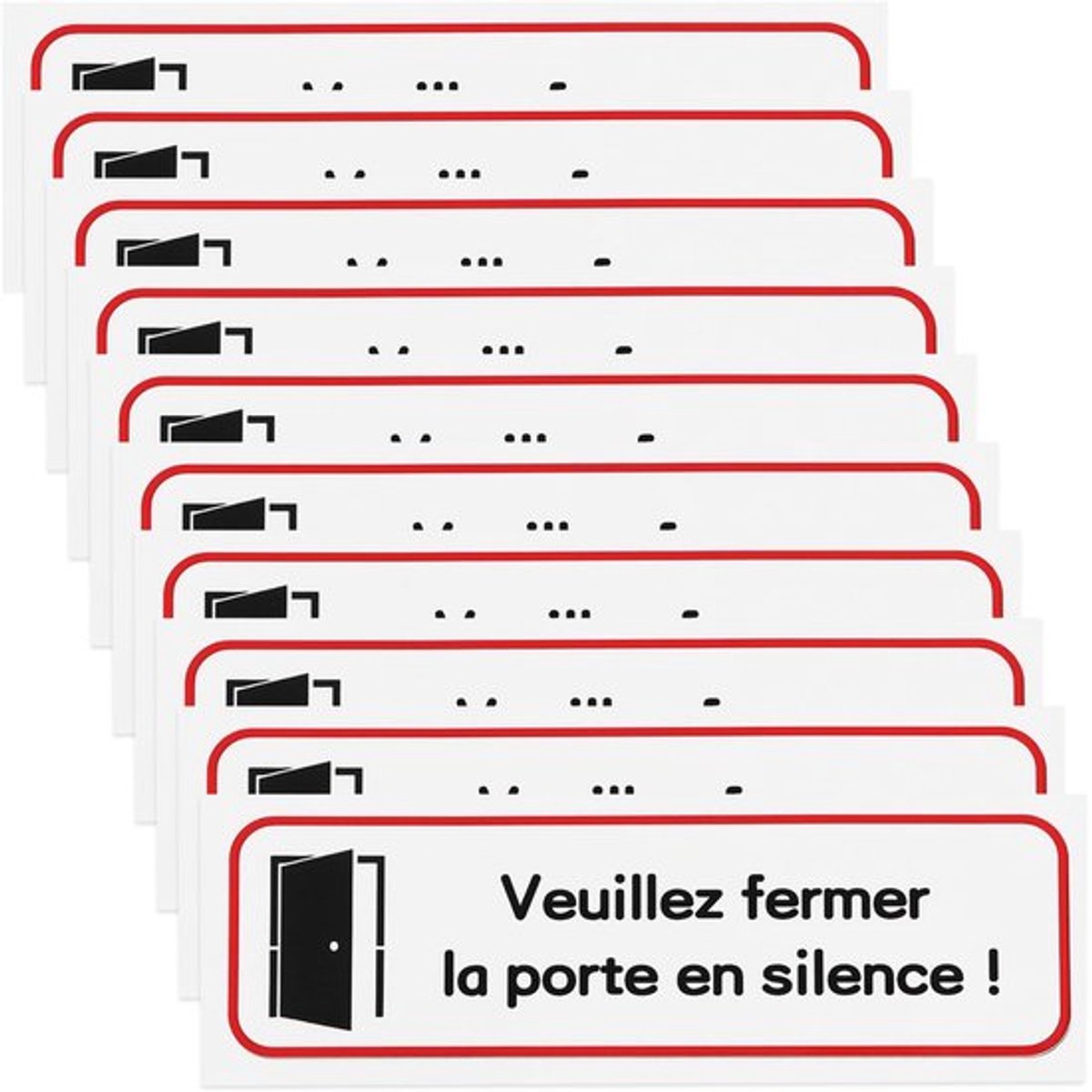 Deursticker Duidelijke Boodschap - Zelfklevende Sticker - PVC - 10 Stuks - 196 x 65 mm - Slijtvast Materiaal