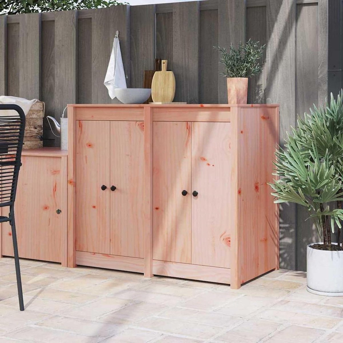Buitendeuren Hout - Kastdeuren Hout - Buitenkeuken Inrichting - Massief Douglas Hout - 50 x 9 x 82 cm - Bruin