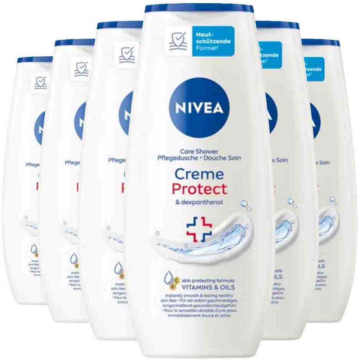 NIVEA Douchegel Creme Protect - 6 x 250 ml - Voordeelverpakking