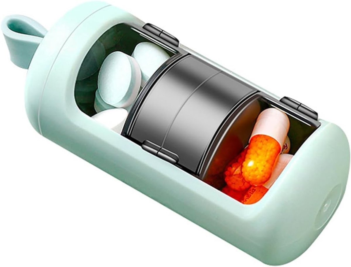 Drie-Laagse Pillen Organizer met Draaiende Deksel, Ideaal voor Vitamines, Visolie, Supplementen en Medicijnen, Ruime Opbergcapaciteit