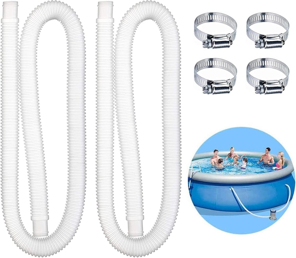 Zwembadslang - 32 mm - 1,5 m - Duurzaam PVC - Voor Zwembaden en Spa's
