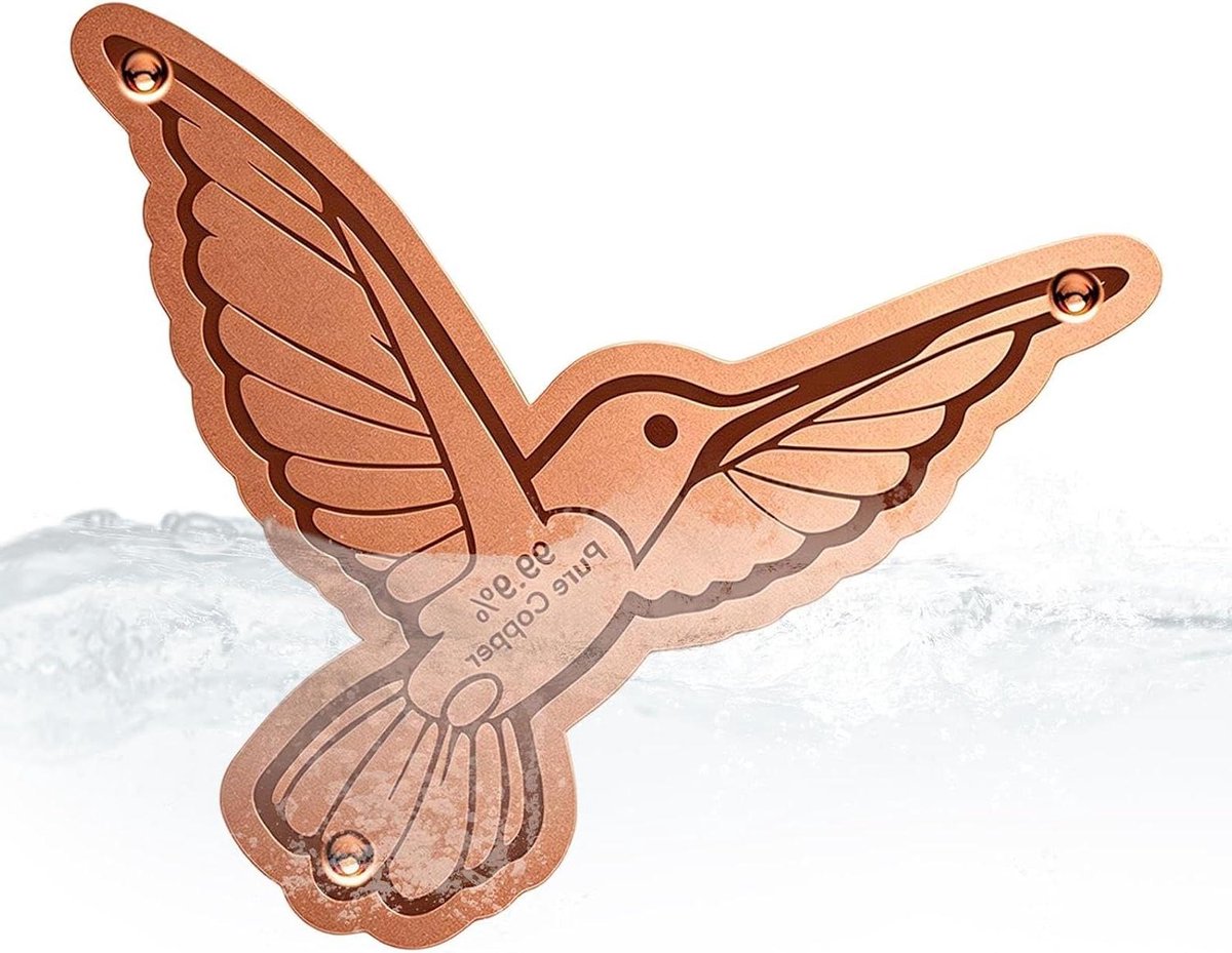 Koperen Vogelschijf - Vogelbad Accessoire - Vogels Verfrissen - Hygiënisch Koperontwerp - 12 x 12 cm - Koperkleurig