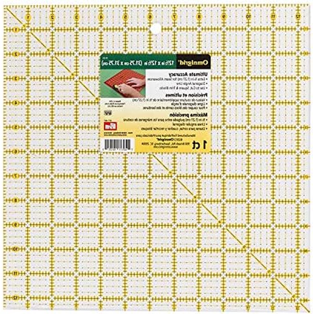 Quilting Liniaal - Naa Liniaal - Patchwork Maken - Precisie Snijden - 312 mm - Transparant