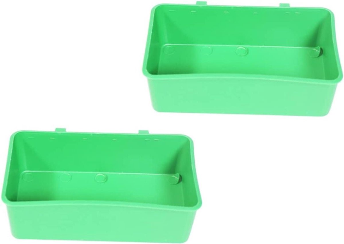 Vogelbad Set - Vogelbadje Kooi - Vogels Wassen - Met Speelgoed - 12 cm - Groen