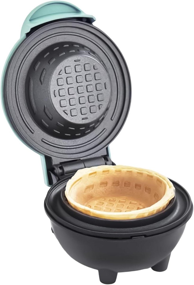 Wafelijzer Kegels Apparaat voor Wafels Desserts Maken Non-stick Coating 17x13x17 cm Blauw