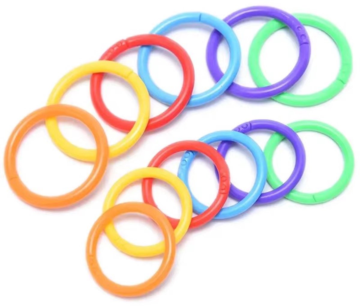 Fyfanie - 5 stuks - Kleurrijke Plastic Binderringen-Herbruikbare Losbladige Ringen voor Notitieboekjes, Kaarten, Knutselen en Kantoor‑ en Schoolgebruik- Geel