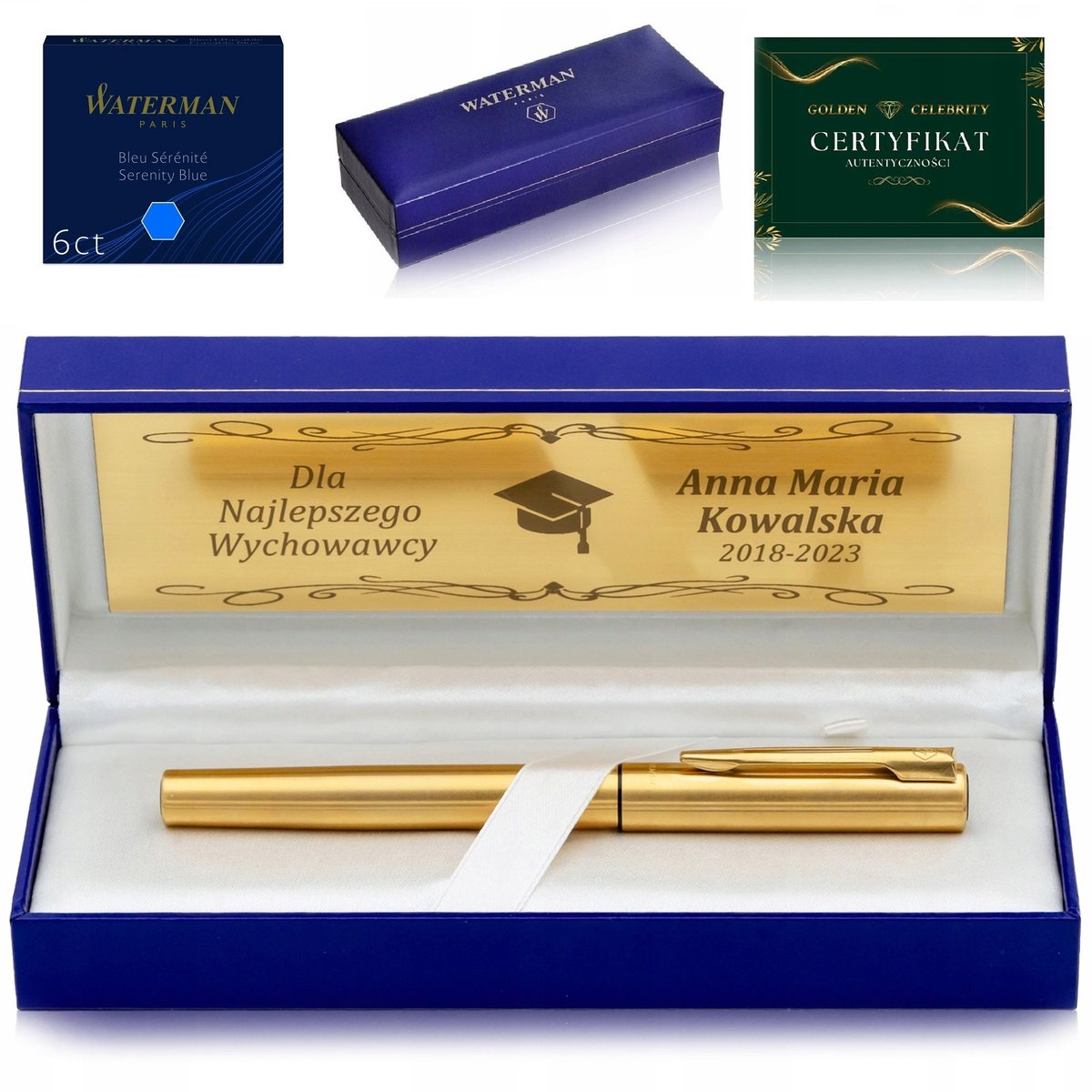 Waterman 24K Gouden Vulpen met Graveerbare Cadeaubox