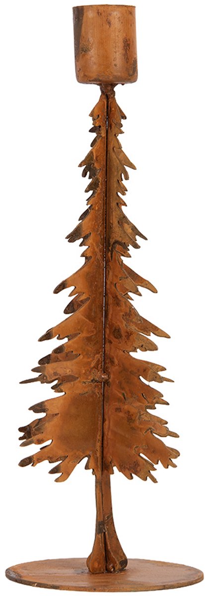 Clayre & Eef Kandelaar Kerstboom Bruin Metaal