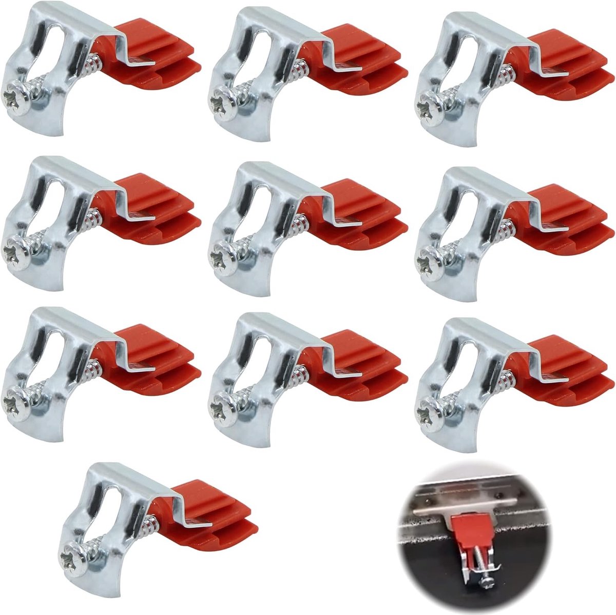 Verstelbare bevestigingsclips voor wastafelmontage - Set van 10 - Geschikt voor keuken, badkamer en douche - 50 x 25 x 18 mm