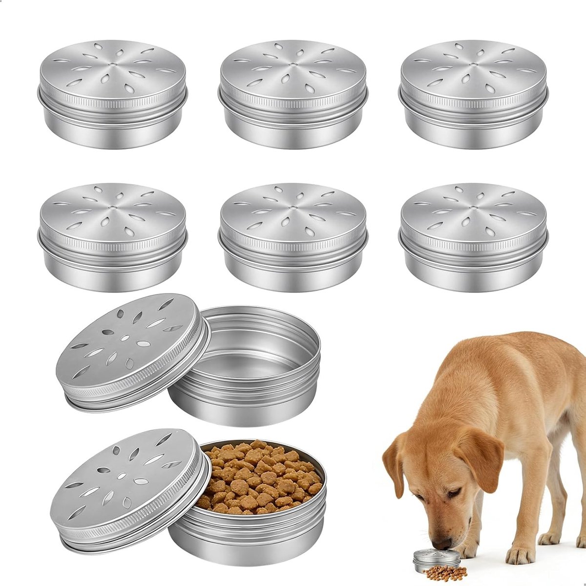 8 geurblikjes voor honden, aluminium parfumblikjes met ventilatie, hondentraining en geurtraining accessoires