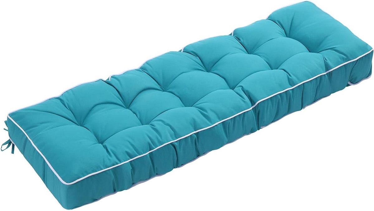 Schommelbank Kussens - Tuinkussen Bank - Buiten Zitten - Waterbestendig Polyester - 144 x 48 x 10 cm - Turkoois