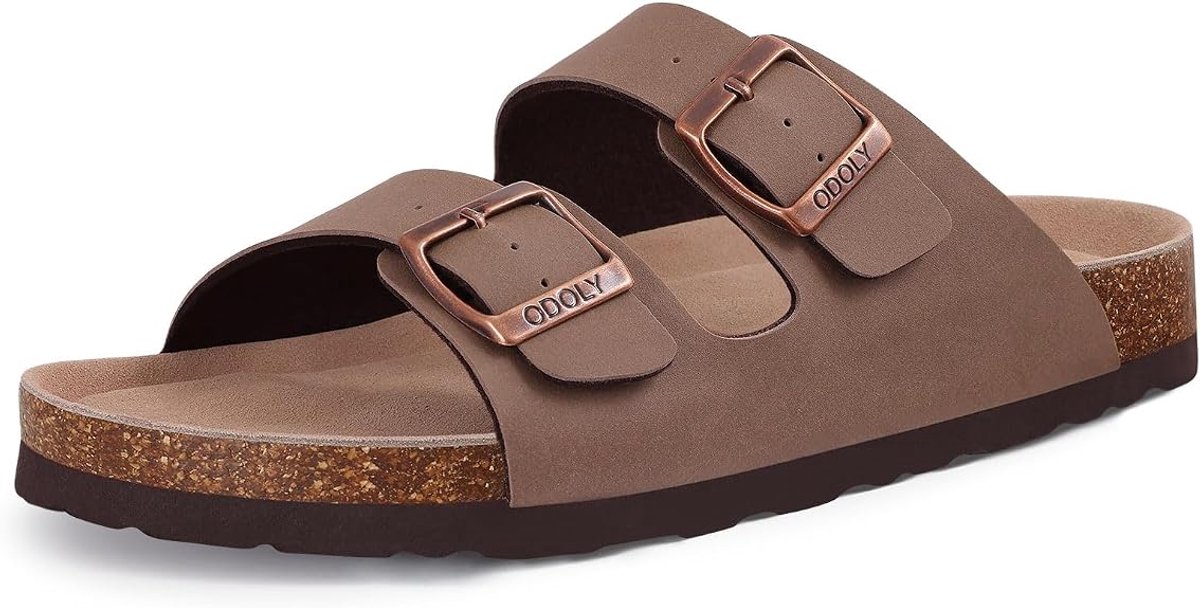 Olanly - PU Clogs - Casual Sandalen - Met Voetboogsteun - Bruin - 38 - Geschikt voor een voetlengte van 24,1 cm