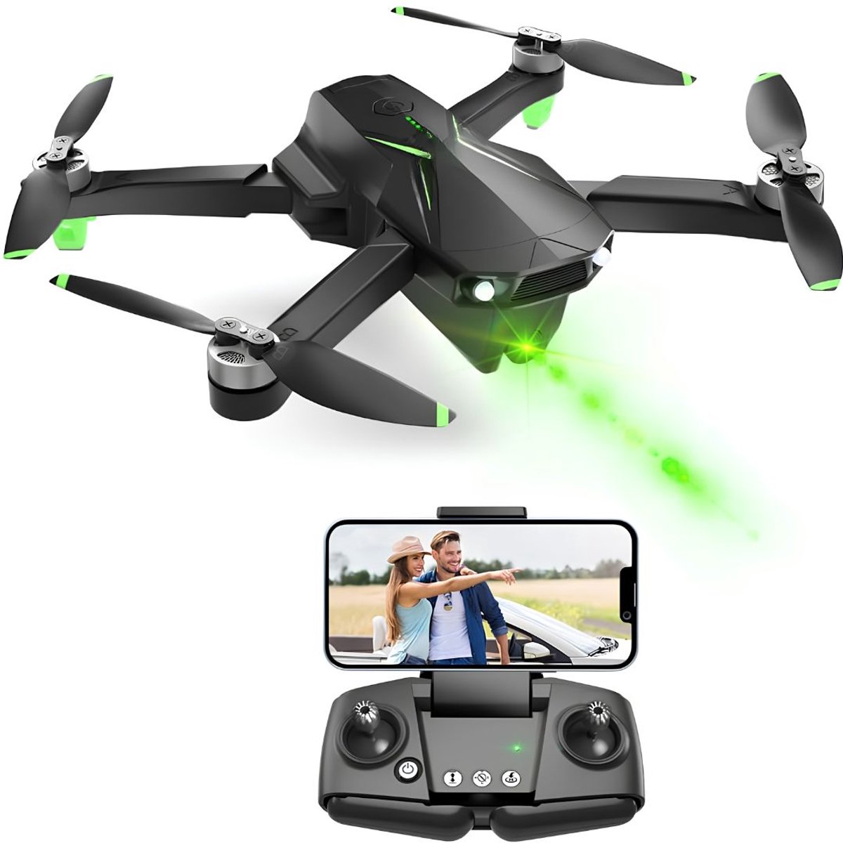 JCP® Drone - Drone met Camera - Drone voor Kinderen - Zwart - 31cm x 28cm x 7cm