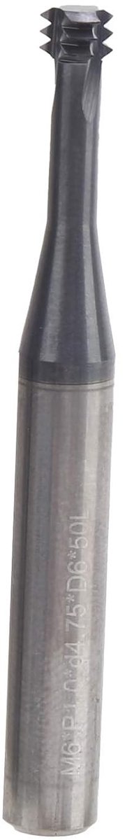 Precisie frees voor metaalbewerking, 60 graden, 3 tanden, tungsten staal, M6.0 x 1.0 x 6 x 50, ideaal voor aluminium, koper en roestvrij staal