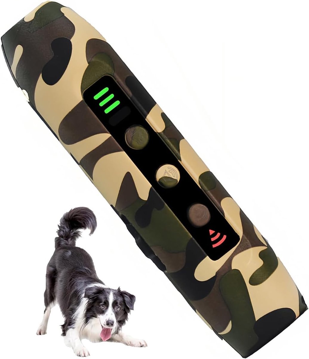 Ultrasone Hond Afschrikker met 3 Instelbare Frequenties, Flitsmodus en Gedragsbeheersing voor Binnen en Buiten Gebruik