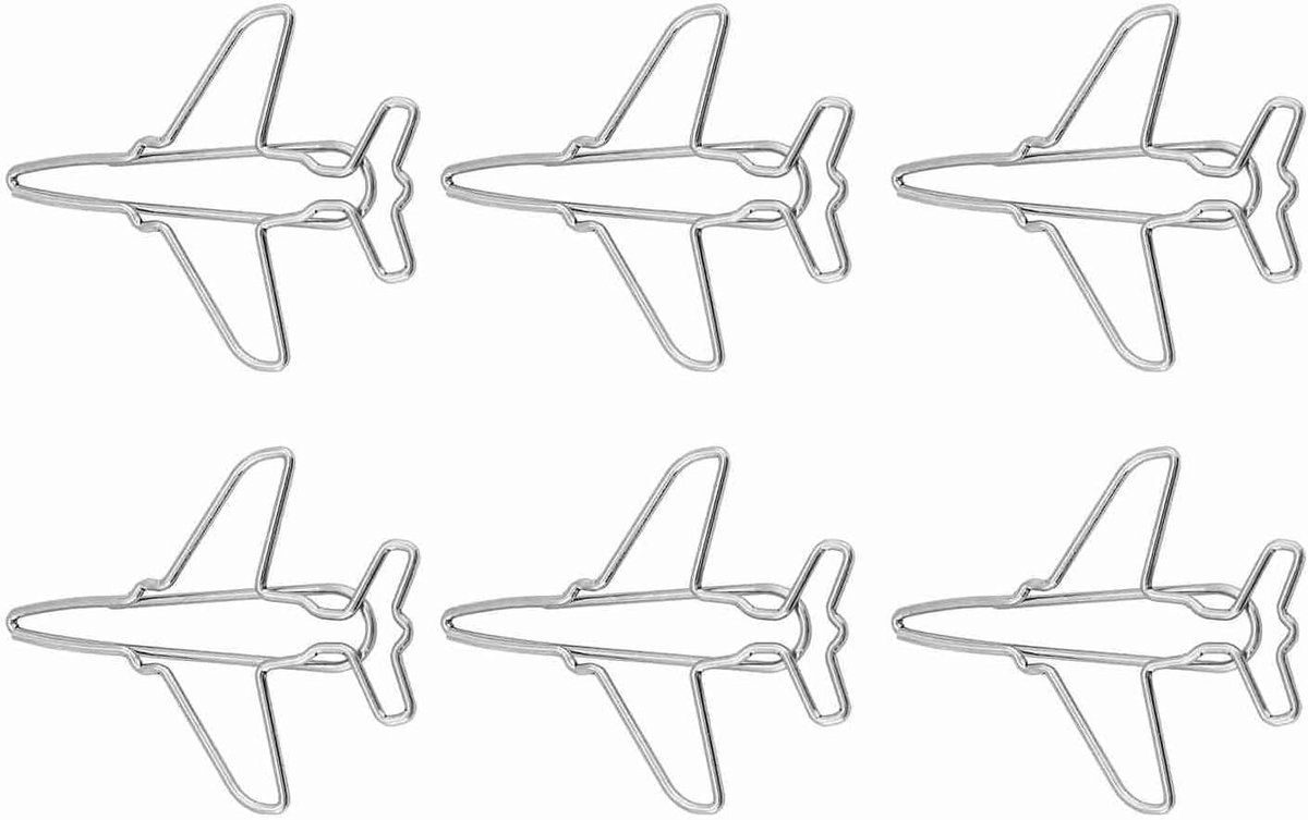 Set van 10 vliegtuigvormige paperclips voor documenten, boeken en organisatie, ideaal voor labelling en knutselen