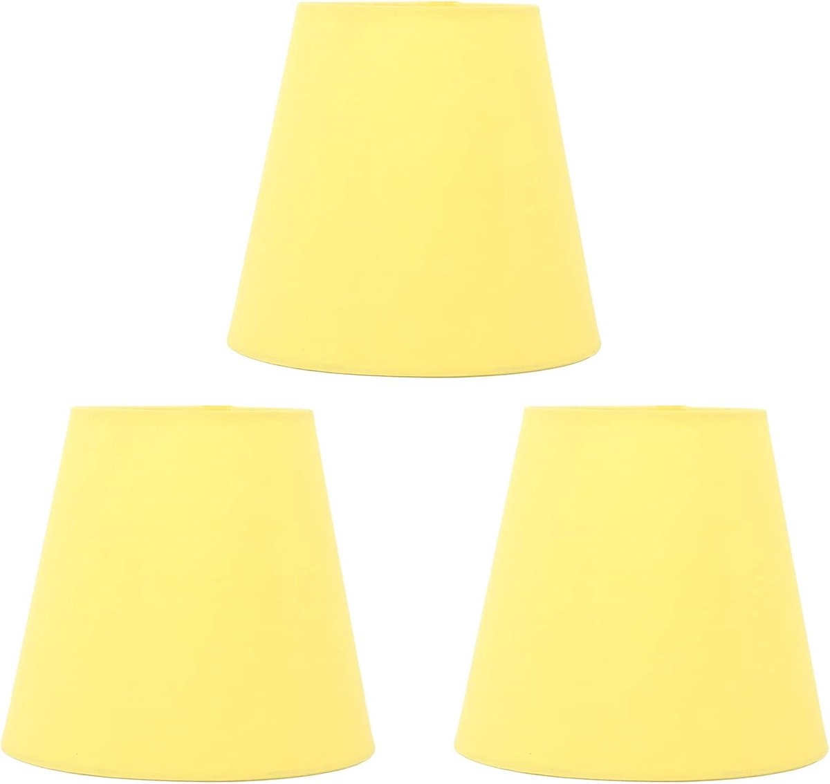 Set van 3 Moderne Stoffen Lampenkappen voor Vloerlampen en Hanglampen - 14x13x9cm, Perfect voor Slaapkamer en Woonkamer (Geel)