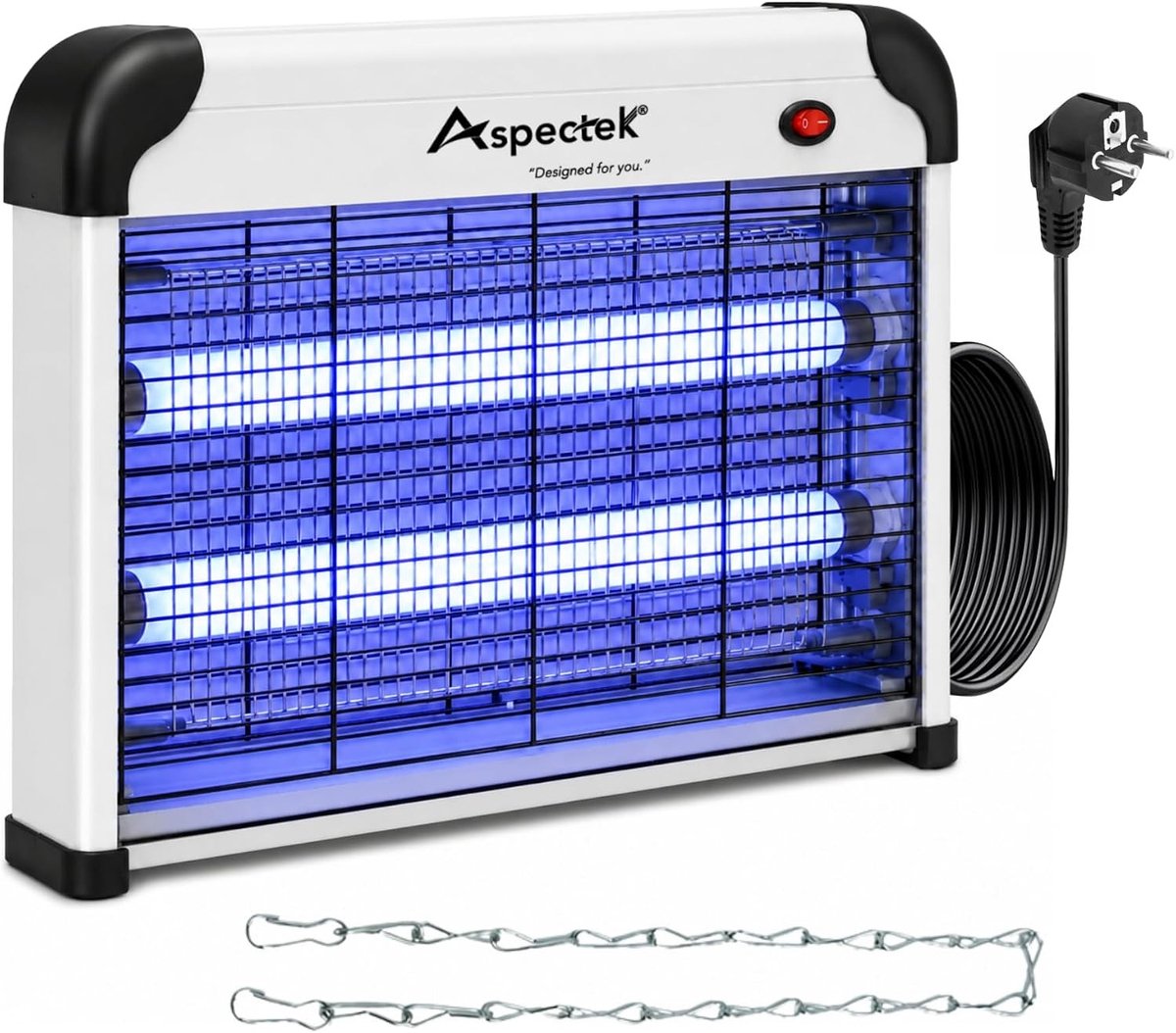 Vliegenlamp - Wit - 20W - Elektrische Insectenvanger met UV-licht - Voor Binnen en Overdekte Buitenruimtes