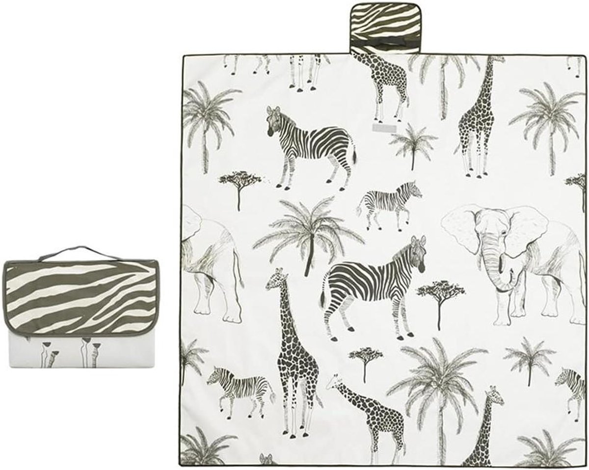Kinderstoelmat - Vloermat baby - Bescherming vloer - Waterdicht antislip - 130 x 130 cm - Zebra