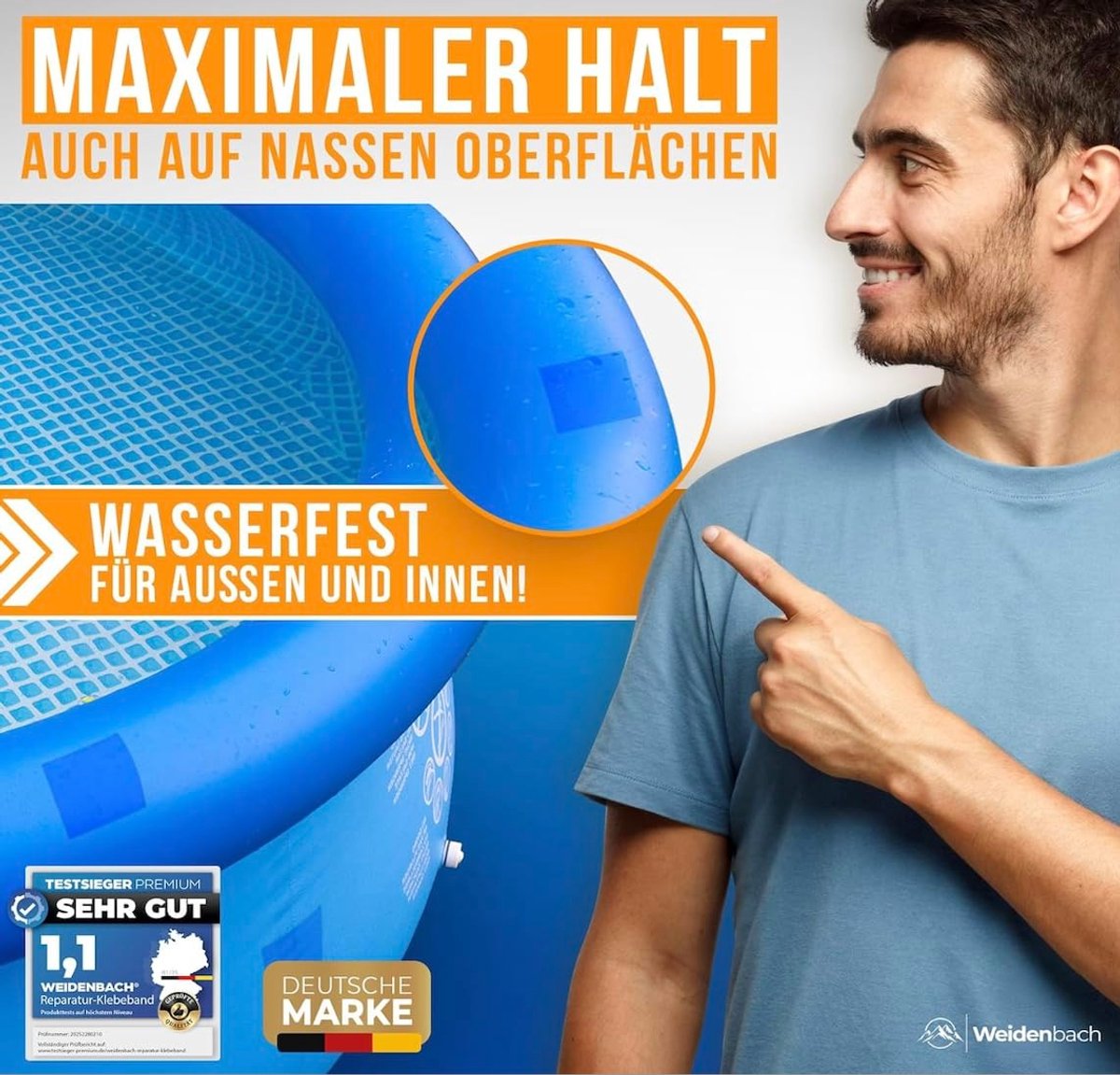 Zwembadreparatieset - Transparant - 7,5 cm x 100 cm - Waterdicht Onderwaterplakband - Voor Alle Zwembadoppervlakken