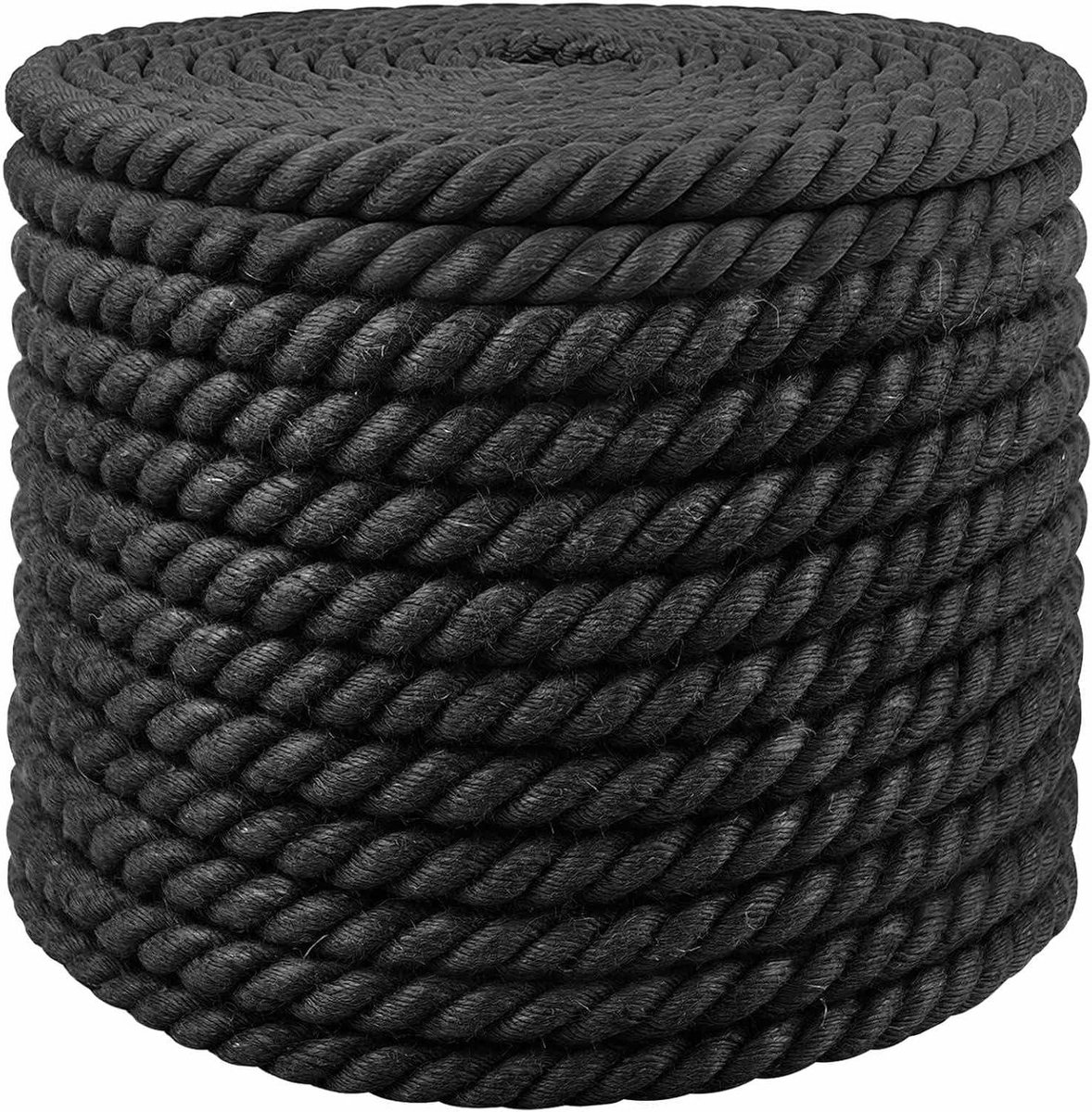 Jute Touw - Natuurlijk touw Tuintouw - Decoreren en knutselen - 100% Tossa jute - 16 mm dik - Zwart