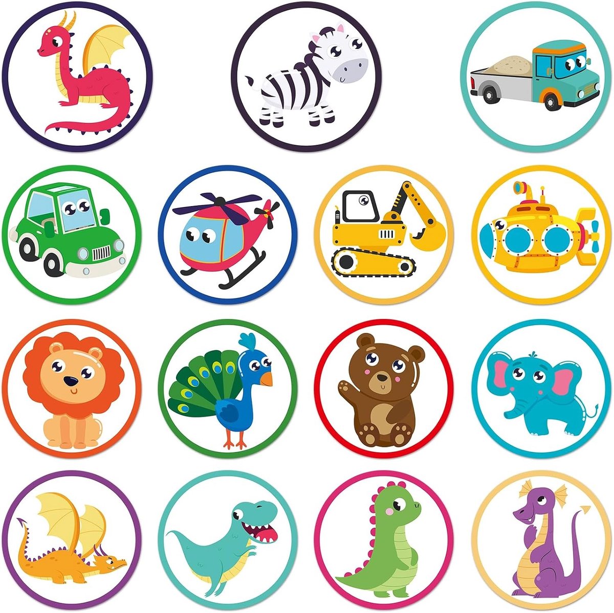Sticker Set voor Potty Training - 30 Stuks met 15 Dierlijke Patronen, Kleurveranderende Toilet Stickers voor Peuters en Zindelijkheidstraining