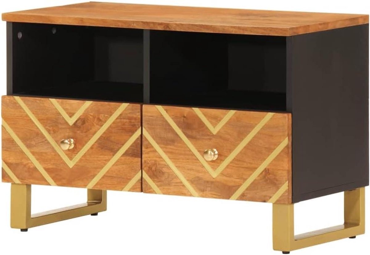 Tv-kast Mangohout - Mediameubel Opbergkast - Woonkamer Organisatie - Robuust Duurzaam Design - 70 x 335 x 46 cm