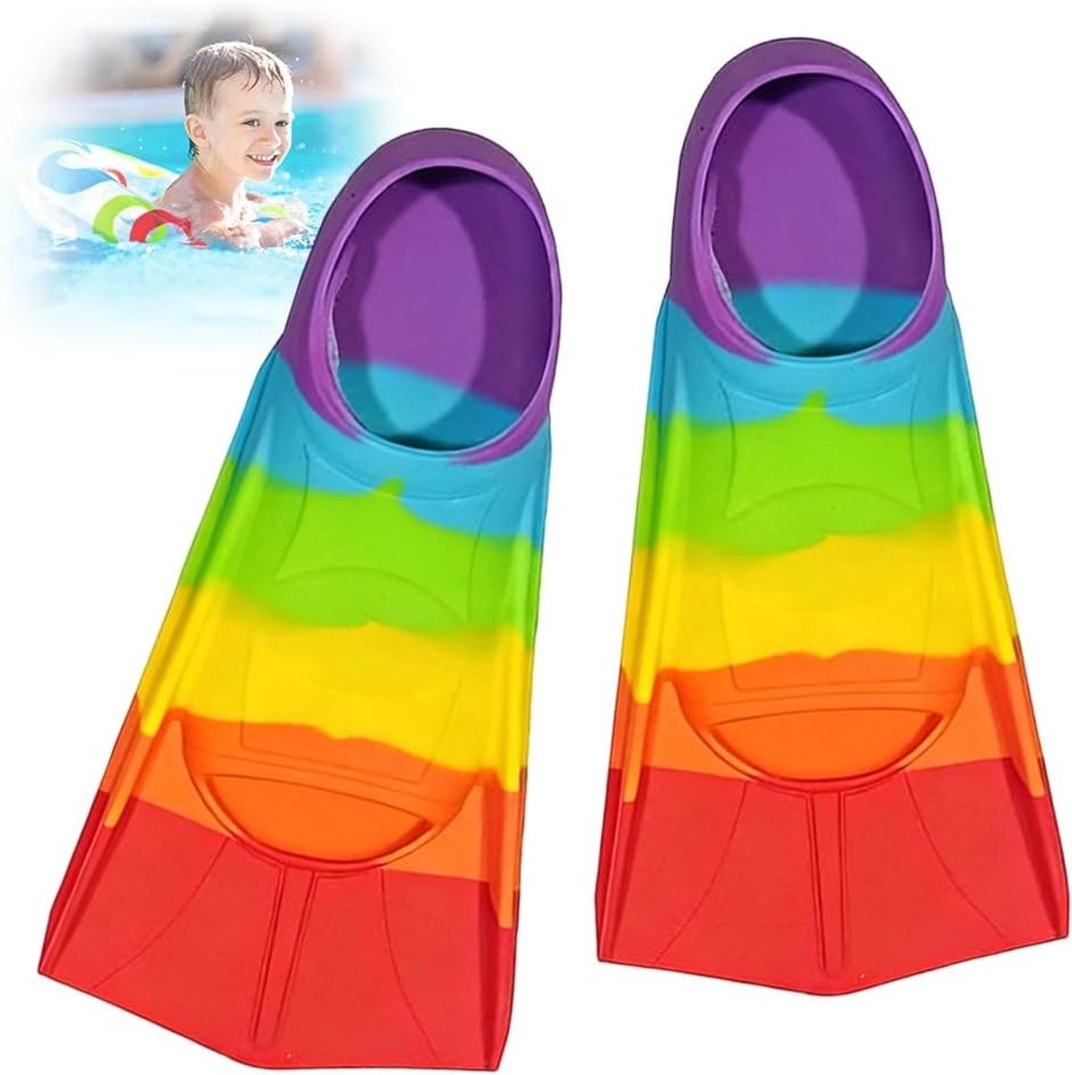 Korte Zwemvinnen voor Kinderen van Silicoon, Ideaal voor Snorkelen en Duiken, Perfect voor Training en Spelletjes in het Water