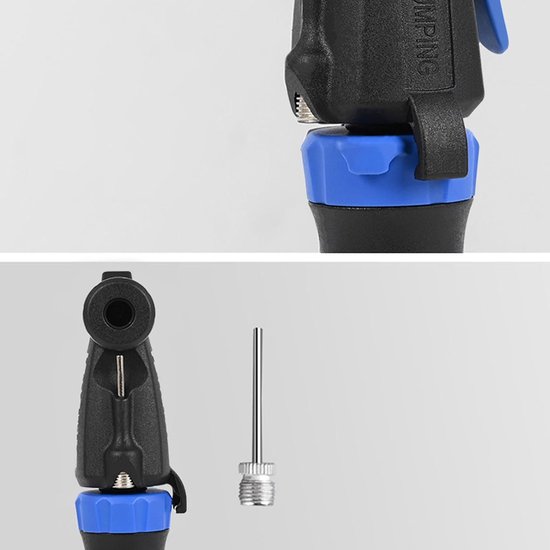 Draagbare Luchtpomp - Fietspomp Hogedruk - Fietsbanden Vullen - Universele Ventielkop - 21.2 cm - Blauw Zwart — afbeelding 3