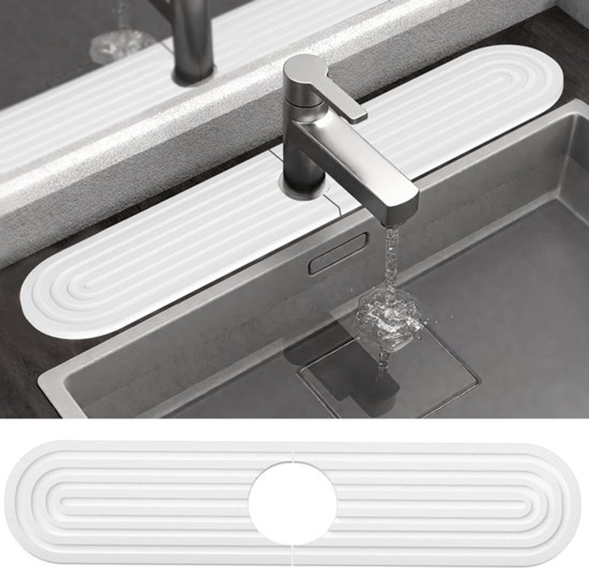 Afdruipmat Sterk Absorberend - Gootsteenmat - Spatbescherming - Keukenmat - Badkamerwerkblad - 45 x 10 cm