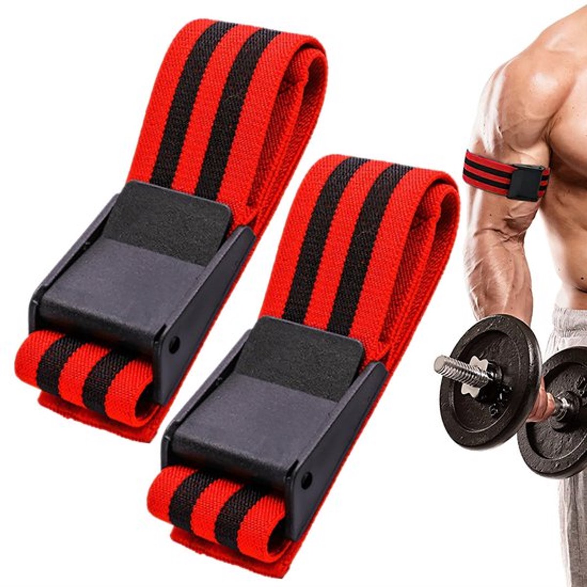 Set van 2 Elastische Occlusietrainingsbanden met Snelsluitgesp