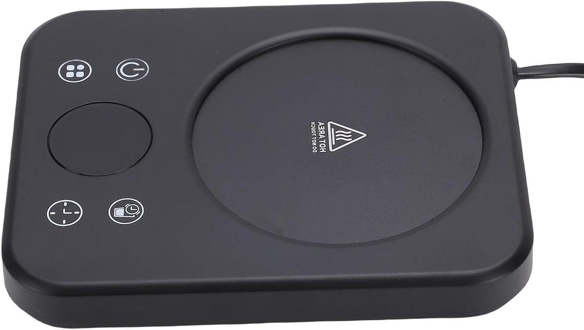 Koffiemok verwarmer - Verwarmde plaat - Warme dranken houden - Instelbare temperatuur - 36W - Zwart