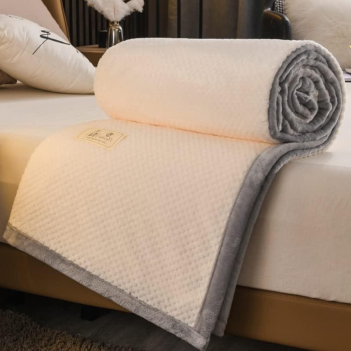 Fleece Deken - Zachte Plaid - Warm Blijven - Dubbelzijdig - 150 x 200 cm - Wit
