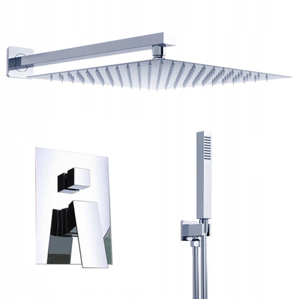 Veldman Quadro Doucheset Inbouwregendouche Slim 25cm Chroom