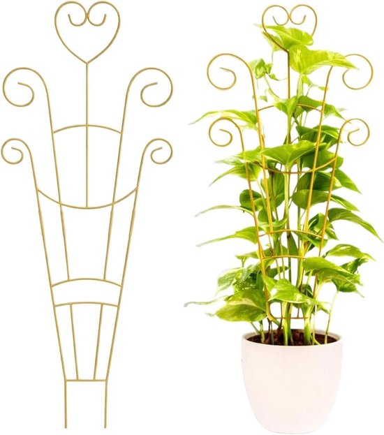 Planten klimrek - Klimplantsteun Trellis - Planten Ondersteunen - Weerbestendig Metaal - 76x27 cm - Zwart