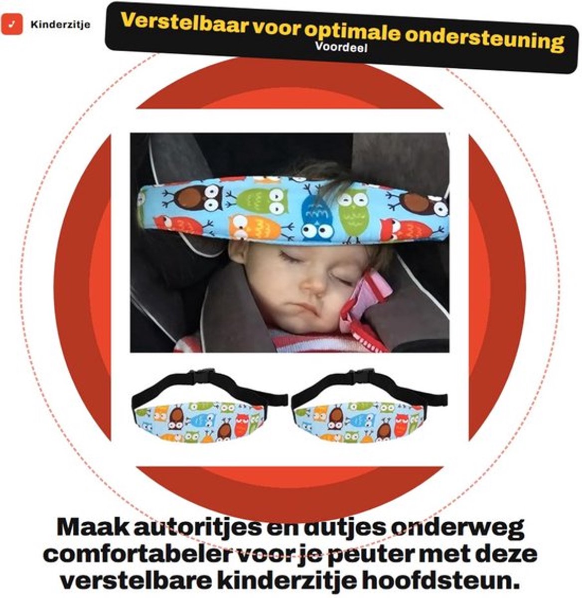 Hoofdhouder - Verstelbare Kinderzitje Hoofdsteun - 2-Pack - Polyester - Universeel - Comfortabel en Duurzaam