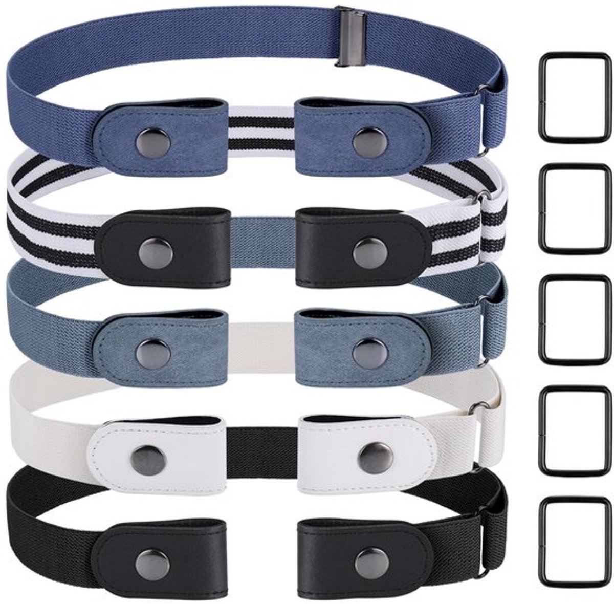 Elastische Stretchriem Verstelbaar van 55 cm tot 125 cm - Riem Zonder Gesp - Onzichtbare Riem - Comfortabele Riem - Geschikt voor Vrouwen/Mannen/Kinderen