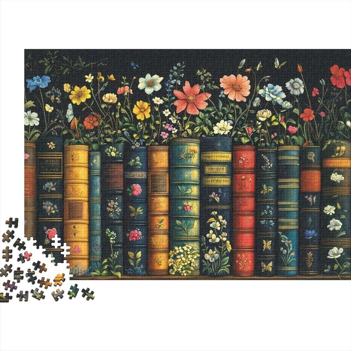 Legpuzzel Boekenplank - Puzzel Volwassenen - Ontspanning Thuis - 1000 Stukjes - 70x50cm - Kleurrijk