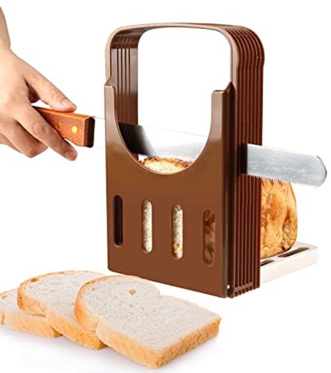 Broodsnijder Verstelbaar - Broodsnijder Hulpmiddel - Snijmachine - Multifunctioneel Gereedschap - ABS Hars - 4 Dikte Instellingen - Broodsnijmachine