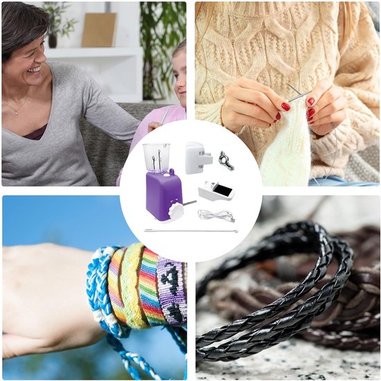 Automatische Vlechtmachine - Sieraden Maker - Armbanden Maken - Automatische Rotatie - 145 x 11 x 16 cm - Paars — afbeelding 2