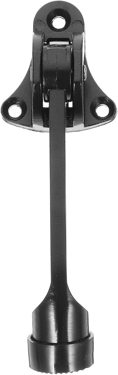 Voetbediende Deurstopper - Onderdeur Stopper - Deuren Beschermen - Eenvoudig Bedienbaar - 12.8 cm Lengte - Zwart