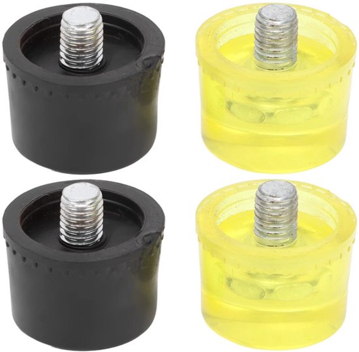 Dailygoods- Hamerkop Rubber - Vervangset 4 Stuks - M8x1 Schroefdraad